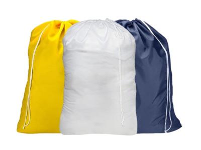 Nylon/Polyester Laundry Bags - Draw String with lock & handle. - White